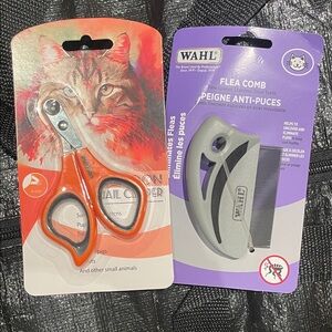 Wahl Orange Pet Nail Scissors & Gray Flea Comb Grooming Set